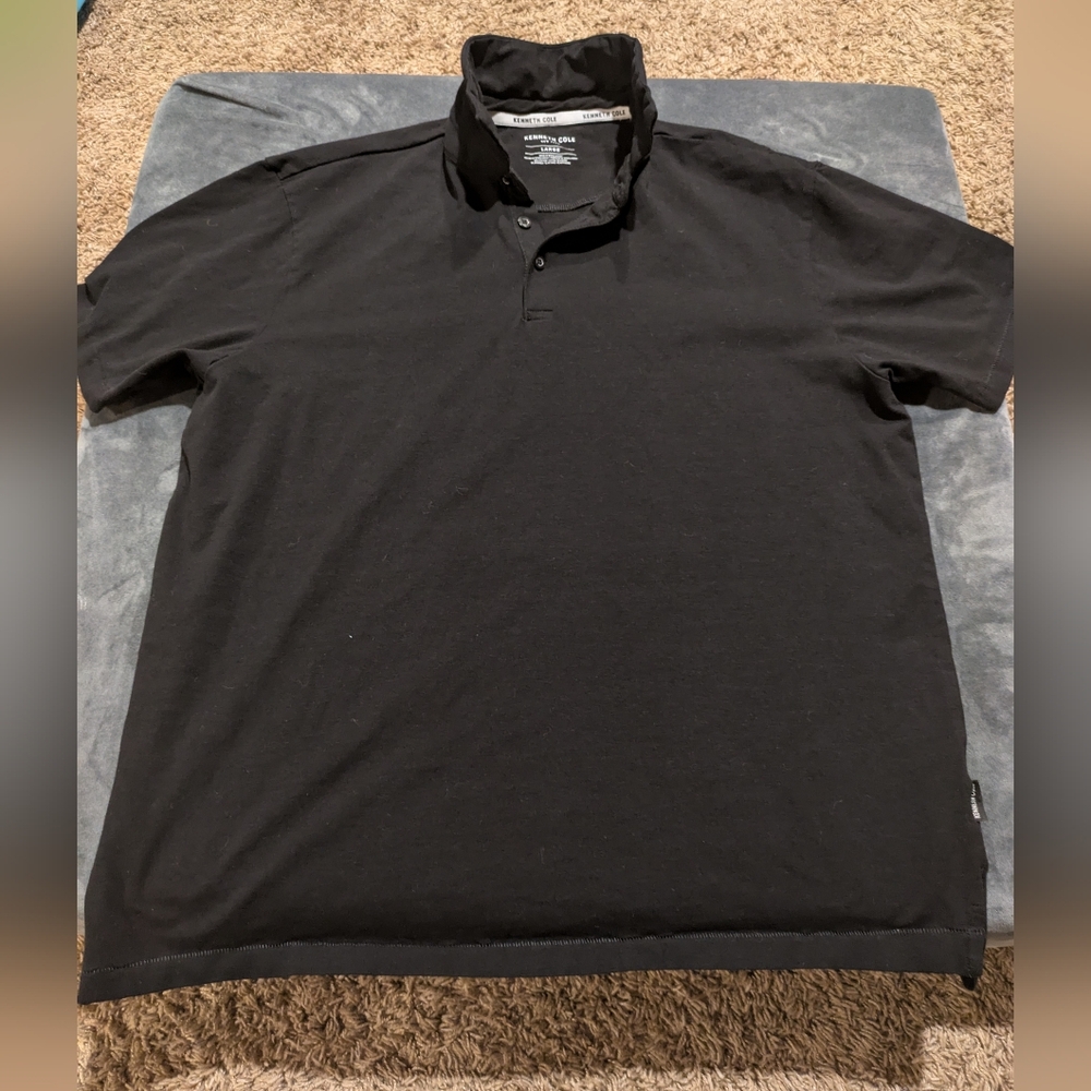 Kenneth Cole Classic Black Polo Shirt Large